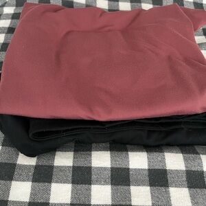 Girlfriend Collective Burgundy and Black Leggings